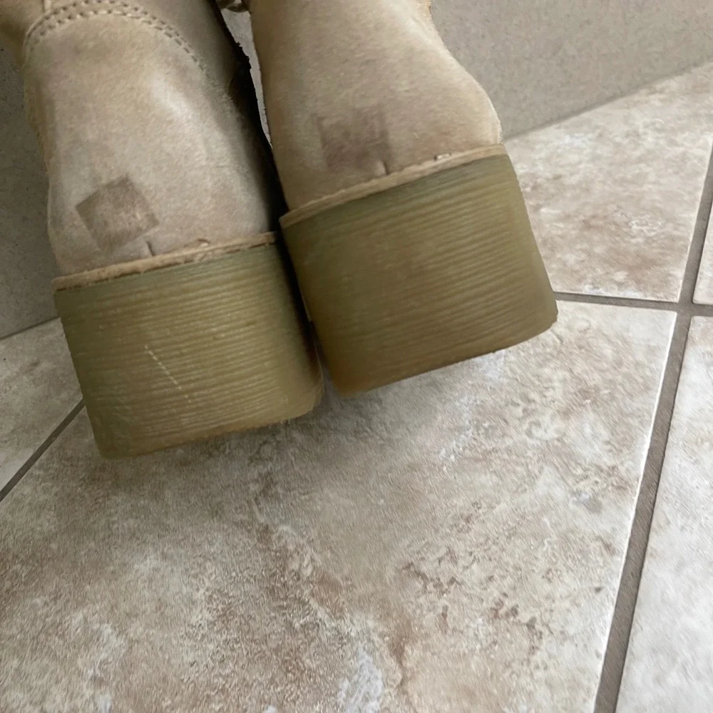 Report Icon leather Tan‎ Suede Faux Fur  Tall Winter Platform Boots Womens 10